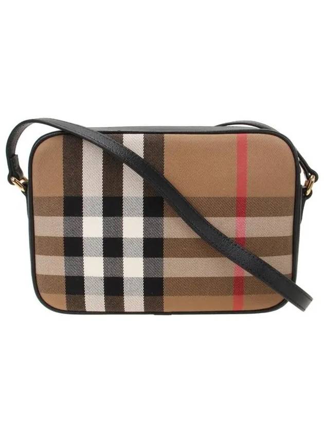 Checked Leather Camera Cross Bag Brown - BURBERRY - BALAAN 4