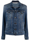 Back Logo Denim Jacket Blue - PALM ANGELS - BALAAN 5