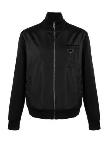 Triangle logo patch high neck mix jacket 271746 - PRADA - BALAAN 1