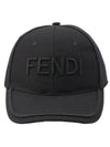 Logo Embroidery Ball Cap Black - FENDI - BALAAN 1