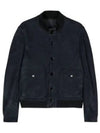 Leather Light Suede Bomber Jacket Navy - TOM FORD - BALAAN 1