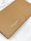 Logo Print Pebbled Leather Card Wallet Brown - SAINT LAURENT - BALAAN 8