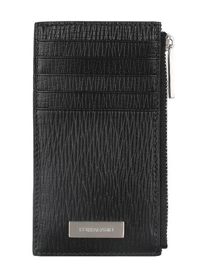 Metal Plate Zipper Card Wallet Black - SALVATORE FERRAGAMO - BALAAN 2