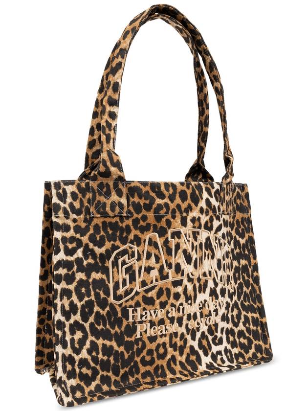 Logo Tote Bag Leopard - GANNI - BALAAN 2