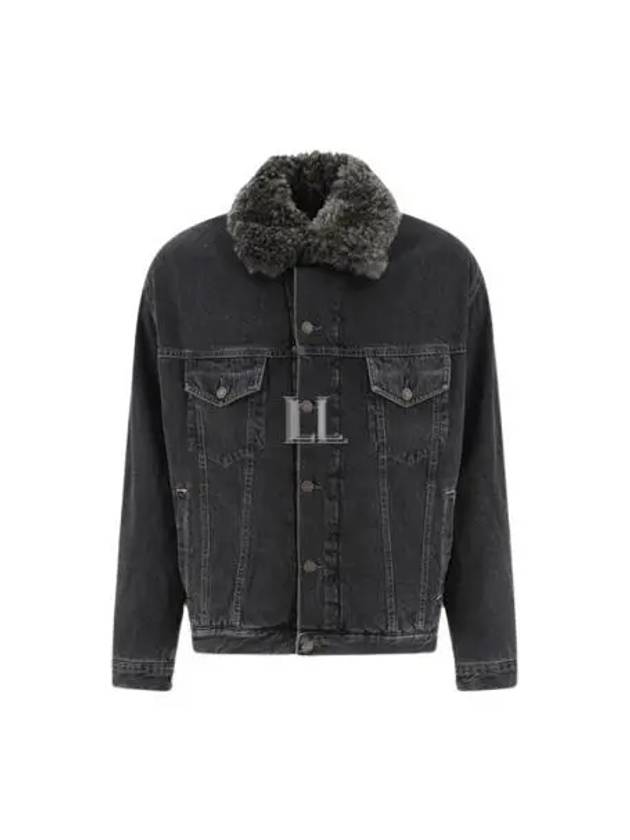 Sherpa Collar Denim Jacket Black - ACNE STUDIOS - BALAAN 2