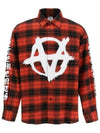 Anarchy Flannel Check Long Sleeve Shirt Red - VETEMENTS - BALAAN.