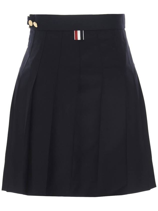 RMB Wool Mini Pleated Skirt Navy - THOM BROWNE - BALAAN 3