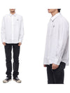 Fox Patch Cotton Long Sleeve Shirt White - MAISON KITSUNE - BALAAN 3