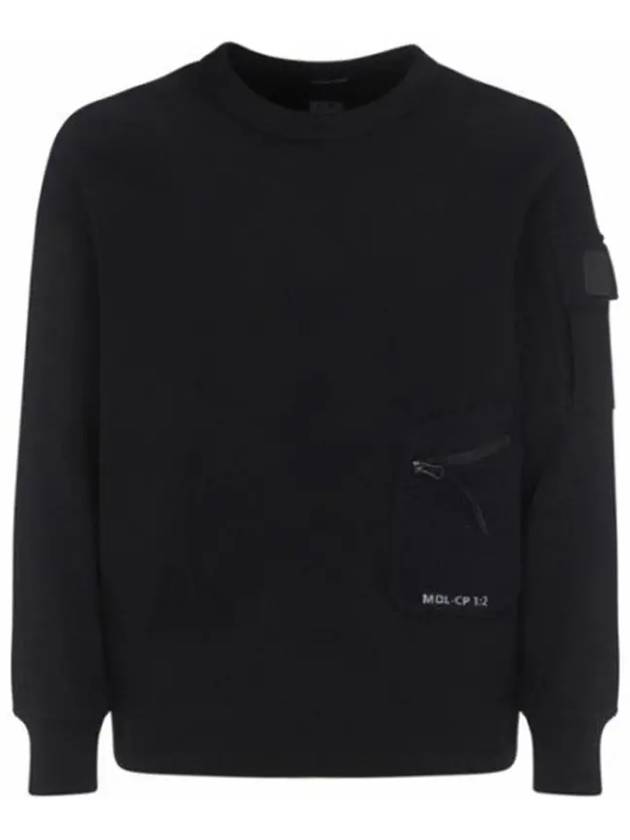 Men's Crew Neck Pocket Sweatshirt Black - CP COMPANY - BALAAN 2