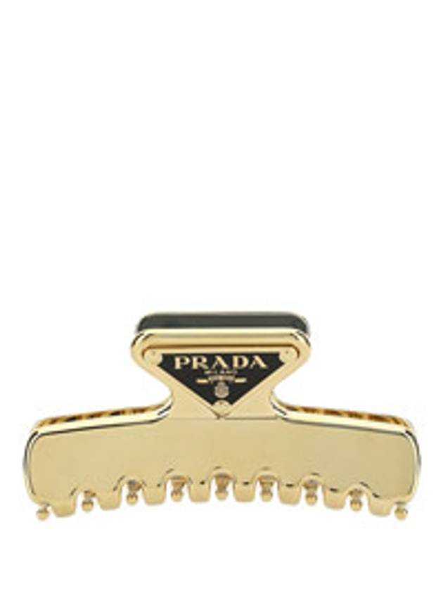 Women's Logo Metal Hair Clip Gold - PRADA - BALAAN 6