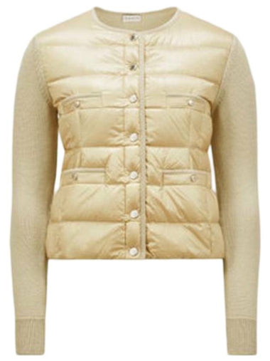 Padded wool cardigan beige - MONCLER - BALAAN 1