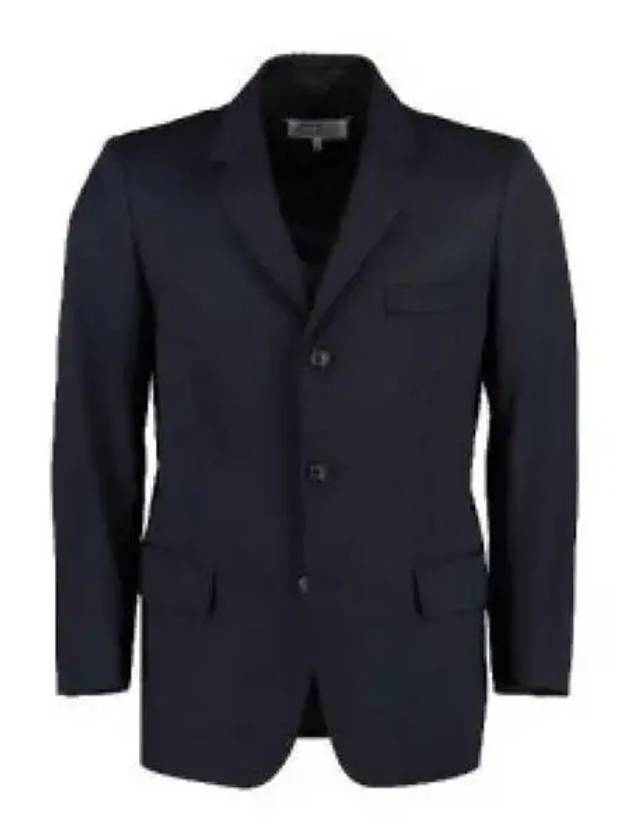 Men's Back Stitch Wool Blazer Jacket Navy - MAISON MARGIELA - BALAAN 2