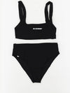 Logo Print Square Neck Bikini Black - JIL SANDER - BALAAN 4