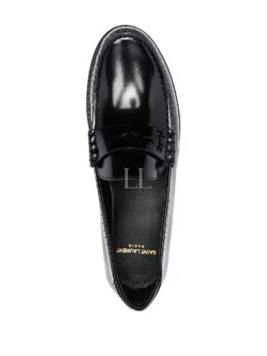 Le Leather Loafer Black - SAINT LAURENT - BALAAN 2