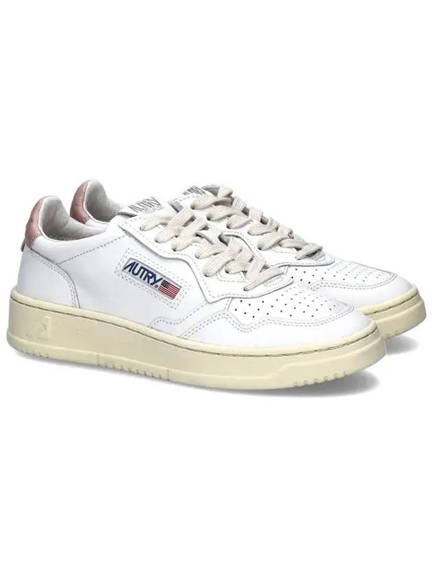 Medalist Pink Tab Leather Low Top Sneakers White - AUTRY - BALAAN 4