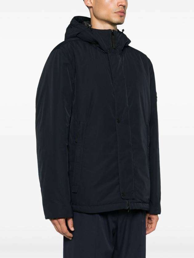 Techno Fabric Hooded Jacket Navy - STONE ISLAND - BALAAN 5