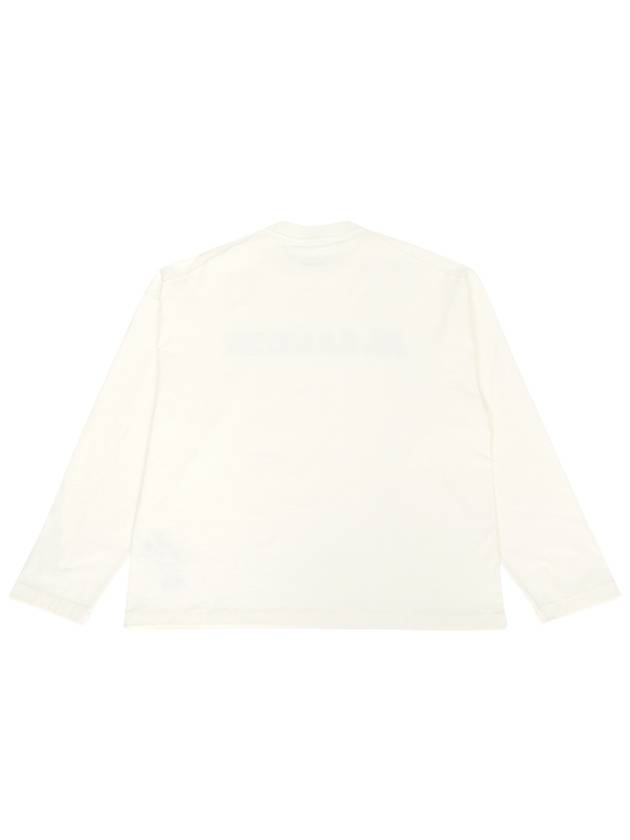 Logo Print Cotton Long Sleeve T-Shirt White - JIL SANDER - BALAAN 3