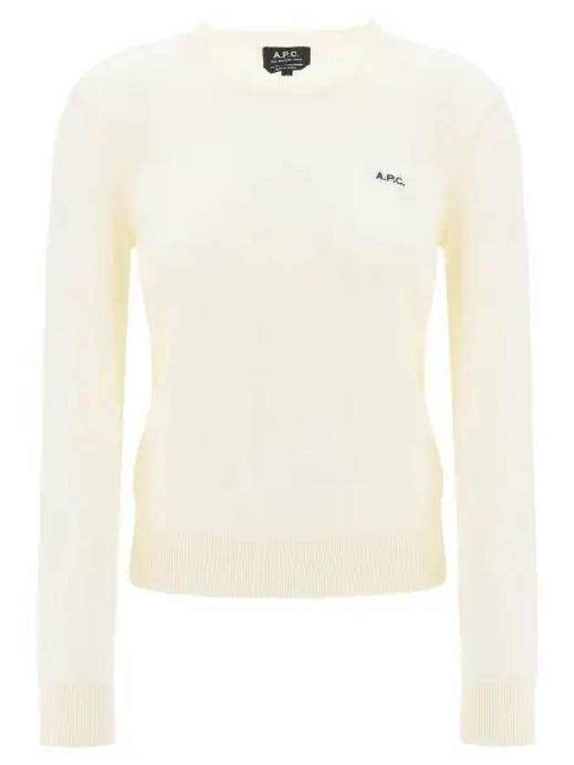 Embroidered Logo Knit Top Ecru - A.P.C. - BALAAN 2