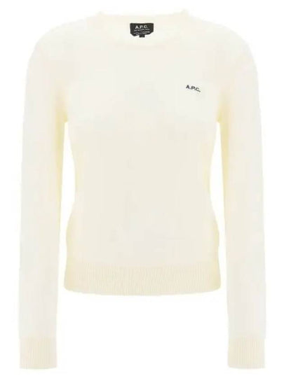 Embroidered Logo Knit Top Ecru - A.P.C. - BALAAN 2