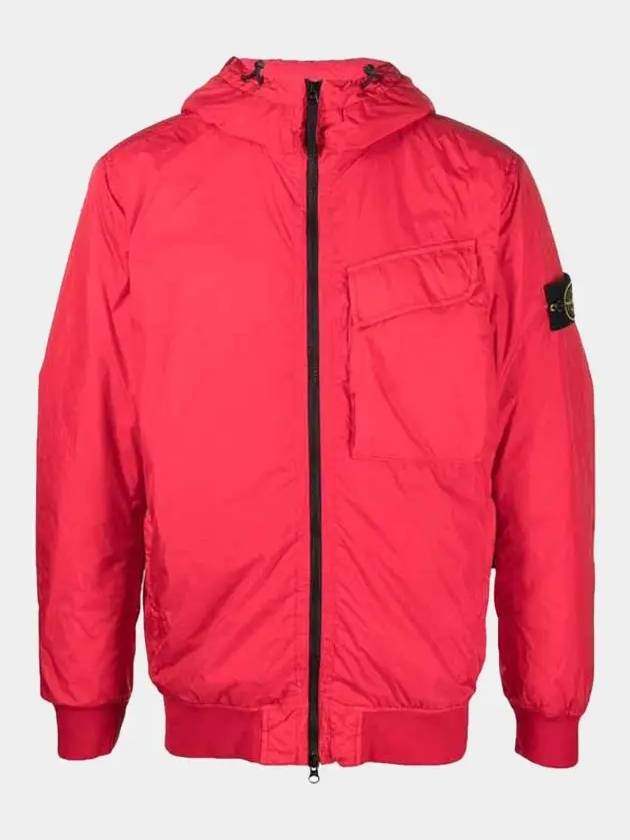 Wappen Patch Nylon Crinklips Hooded Jacket Red - STONE ISLAND - BALAAN 2