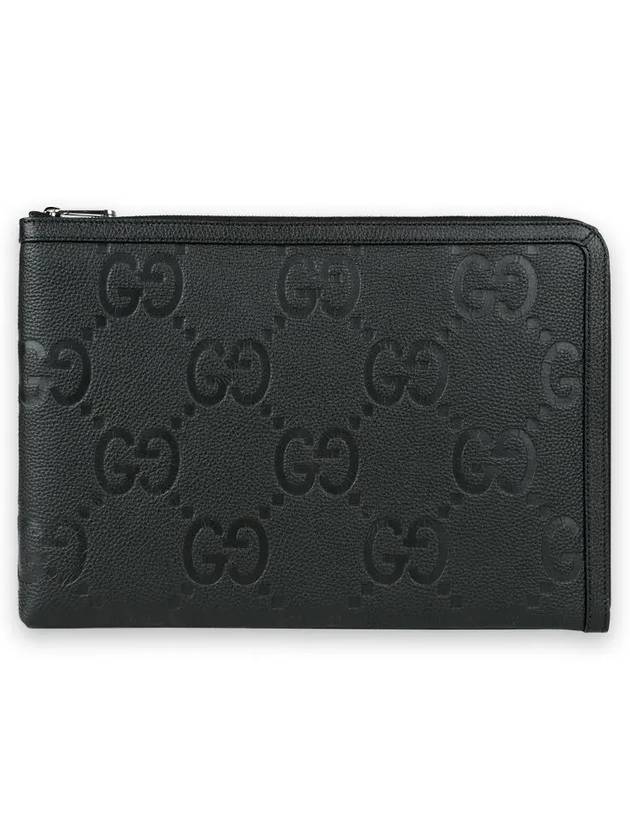 Jumbo GG Pouch Bag Black - GUCCI - BALAAN 3