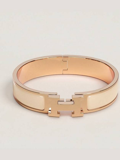 Click H Bracelet Rose Gold Cream - HERMES - BALAAN 2