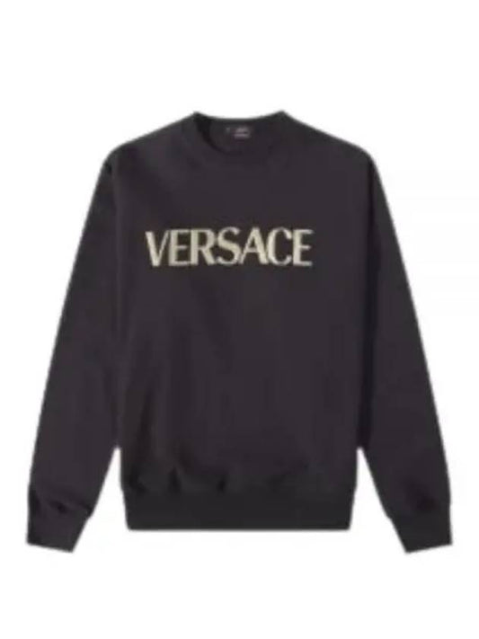 Metallic Logo Sweatshirt Black - VERSACE - BALAAN 2