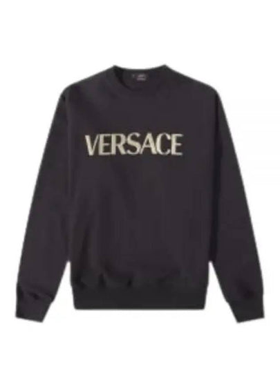 Metallic Logo Sweatshirt Black - VERSACE - BALAAN 2