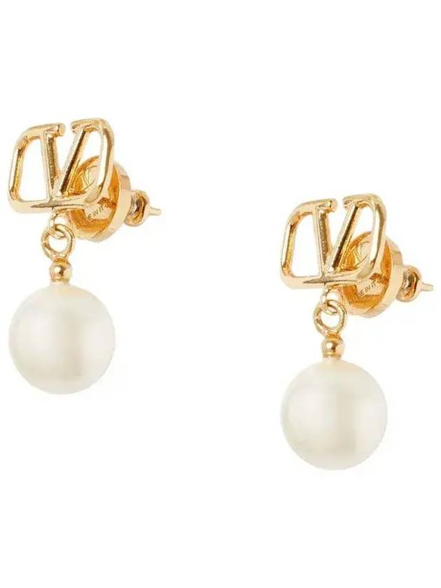 Swarovski Pearl V Logo Earrings 5W0J0E36 UXM 0O3 - VALENTINO - BALAAN 2