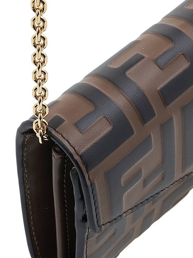 FF Diamond Continental Chain Cross Bag Brown - FENDI - BALAAN 8