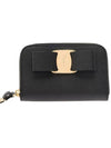 Vara Bow Zipper Card Wallet Black - SALVATORE FERRAGAMO - BALAAN 2