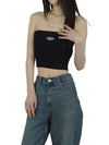 M Clarksvillex Logo Plaque Tube Top Black - DIESEL - BALAAN 4