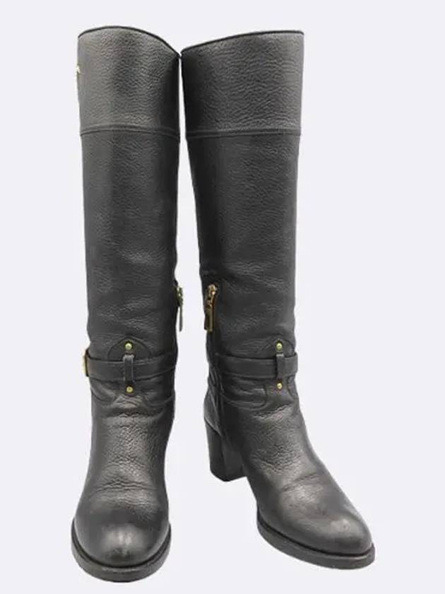 1W687C BLACK LEATHER CALZTURE DONNA LONG BOOTS 235MM - PRADA - BALAAN 1