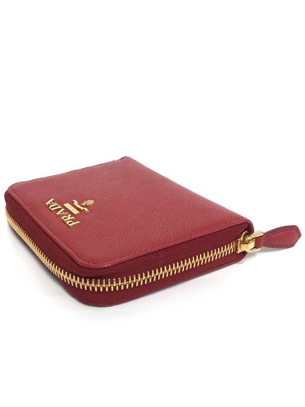 Saffiano Zip Around Half Wallet Red - PRADA - BALAAN 5