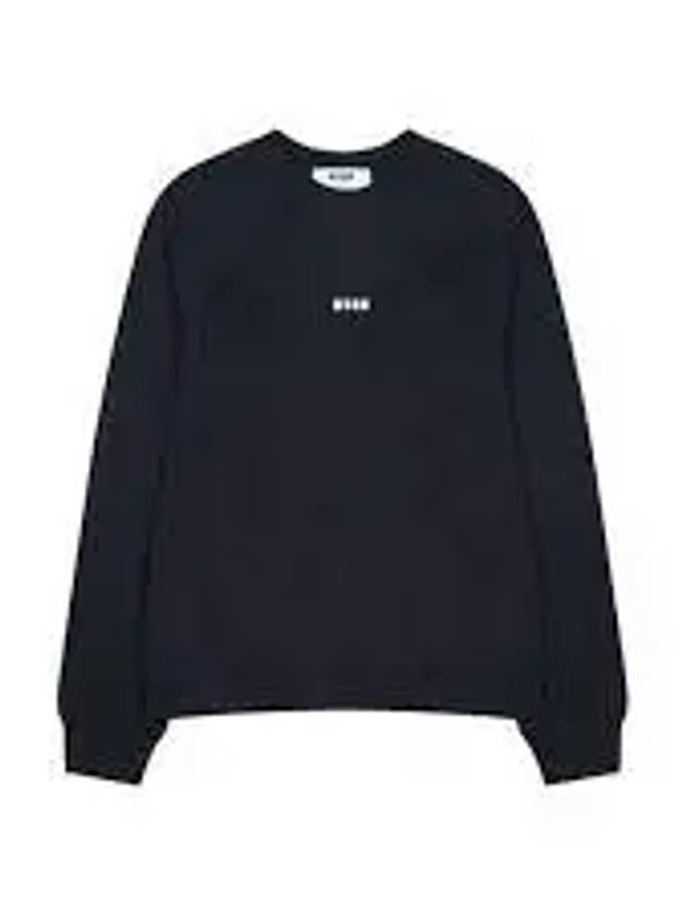 Micro Logo Print Sweatshirt Black - MSGM - BALAAN 2