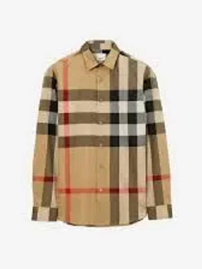 Check Cotton Long Sleeve Shirt Archive Beige - BURBERRY - BALAAN 2