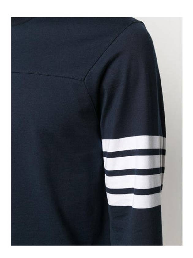 Men's Diagonal Armband Cotton Long Sleeve T-Shirt Navy - THOM BROWNE - BALAAN 6