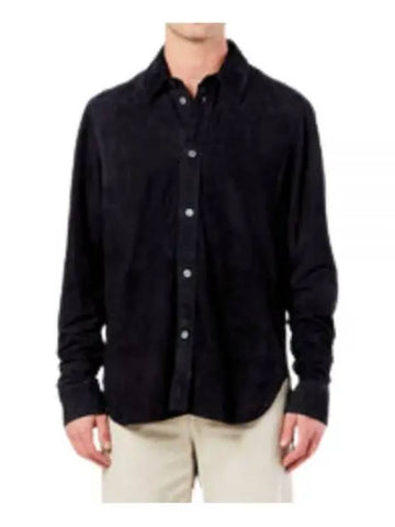 SUEDE SLIM FIT SHIRT DARKEST NAVY 978 suede slim fit shirt - STUDIO NICHOLSON - BALAAN 1