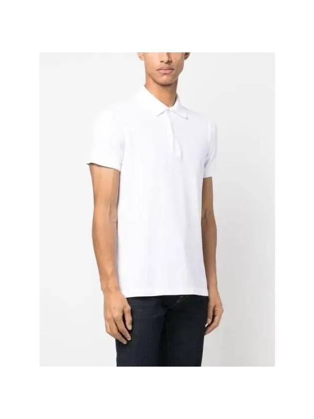 Men's Classic Tennis Short Sleeve Polo Shirt White - TOM FORD - BALAAN 4