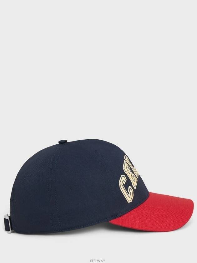 Cotton College Ball Cap Navy Red - CELINE - BALAAN 4