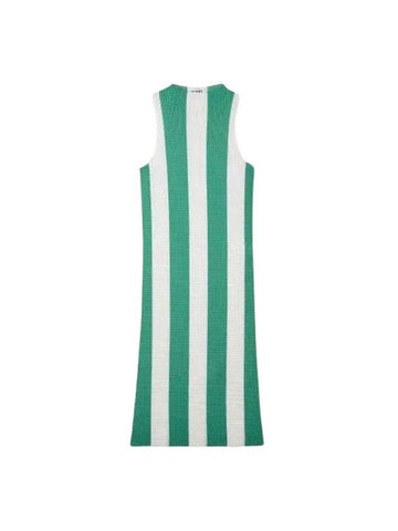 Textured Stripe Border One Piece White Green - SUNNEI - BALAAN 1