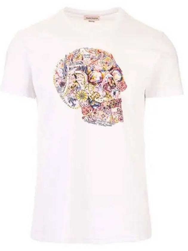 Skull Skull Printing Short Sleeve T-Shirt White - ALEXANDER MCQUEEN - BALAAN 2