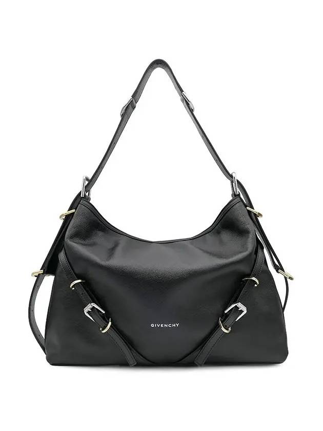 Voyou Medium Leather Shoulder Bag Black - GIVENCHY - BALAAN 3