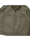 Men's Zipper Pocket Fur Collar Cotton Jacket Khaki - TOM FORD - BALAAN.