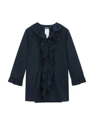 Blouse Janora Ruffle Navy - MAX MARA - BALAAN 1