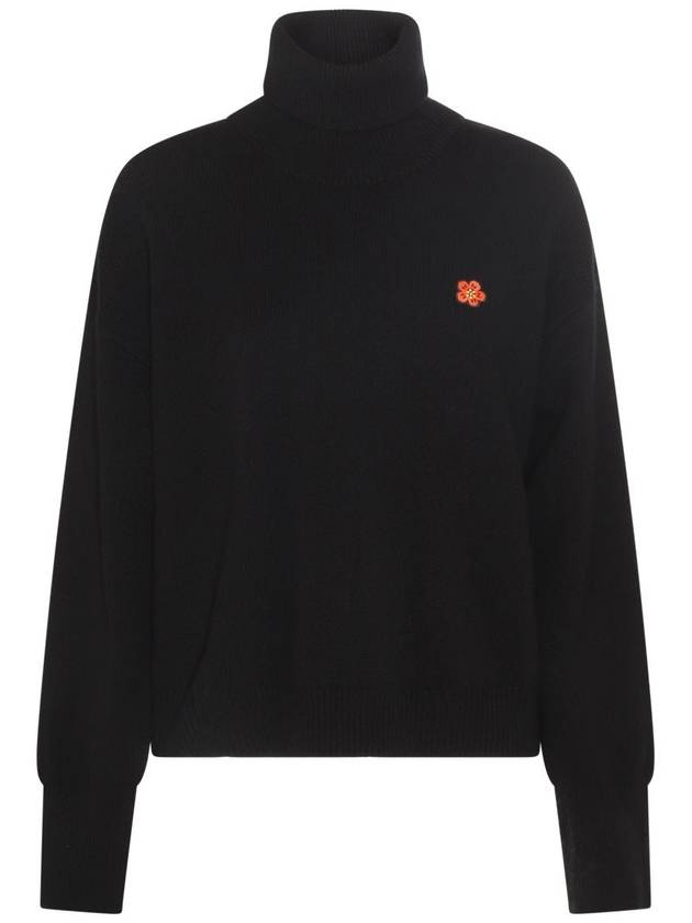 Boke Flower Wool Turtleneck Black - KENZO - BALAAN 2