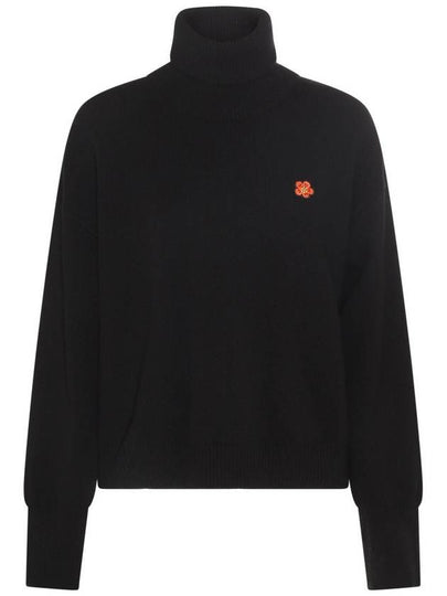 Boke Flower Wool Turtleneck Black - KENZO - BALAAN 2