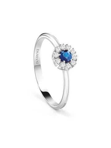 White gold ring set with diamonds and sapphires MARGHERITA 20084157 - DAMIANI - BALAAN 1