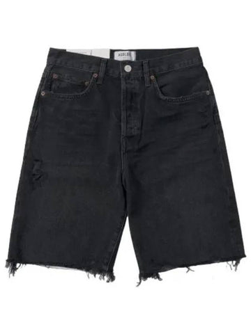 A Goldie Aira High Rise Straight Denim Shorts Pants Black - AGOLDE - BALAAN 1