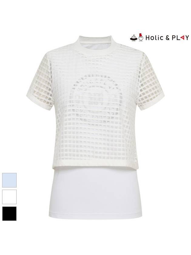 Mesh Layered Performance Round T-ShirtHC2WTS014 - HOLIC&PLAY - BALAAN 1